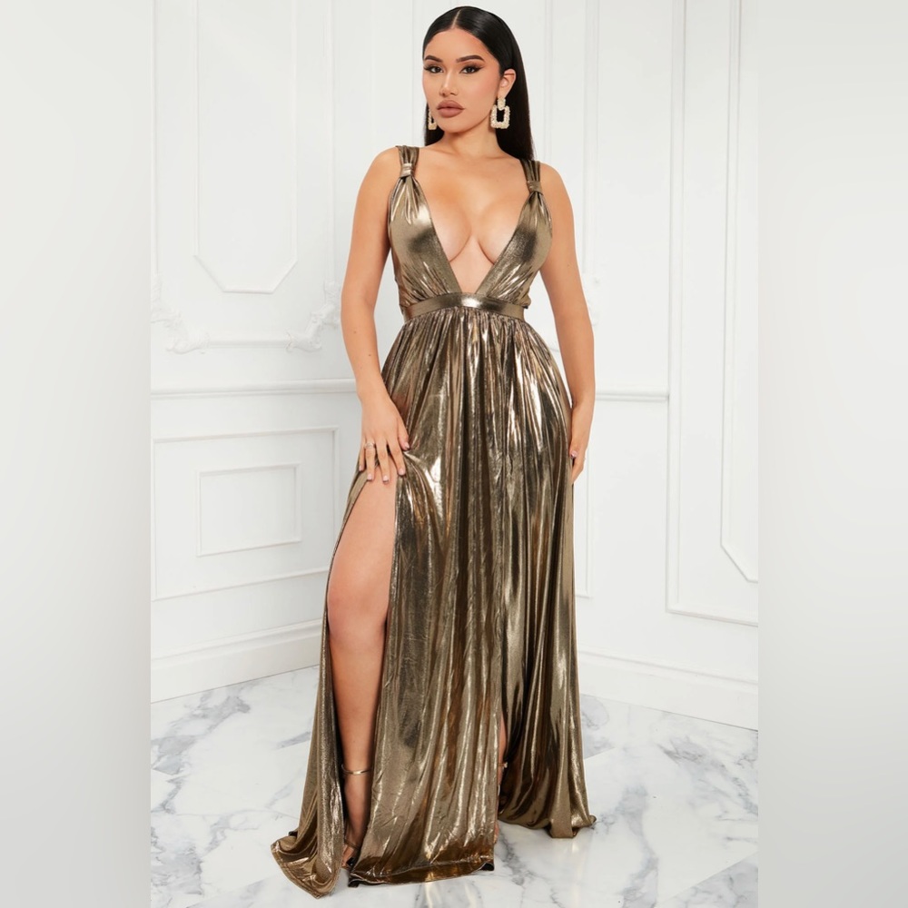 Metallic Maxi Dress